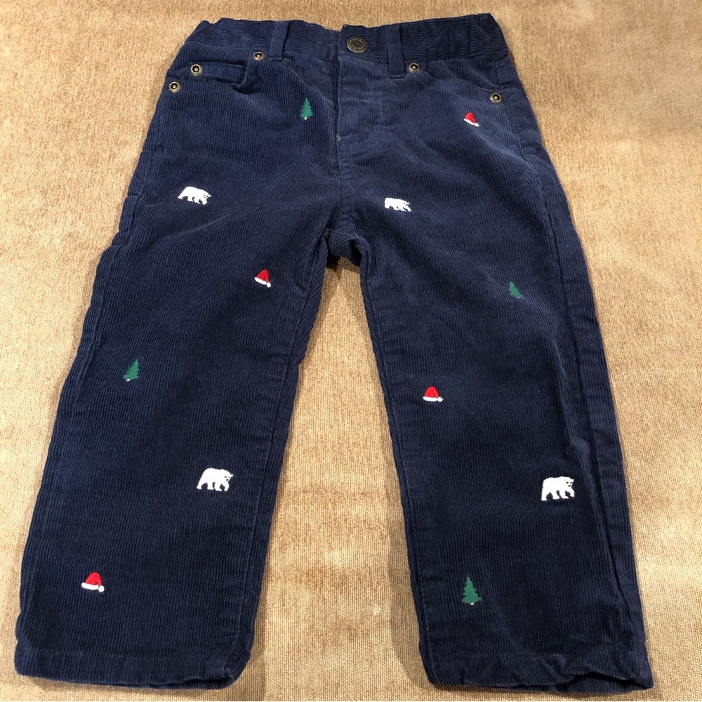 Janie and Jack Navy Connor Holiday Corduroy Pants